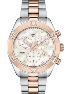 TISSOT Damenuhren-PR100 Quartz, Lady, Chrono, rosé, Diamanten T101.917.22.116.00