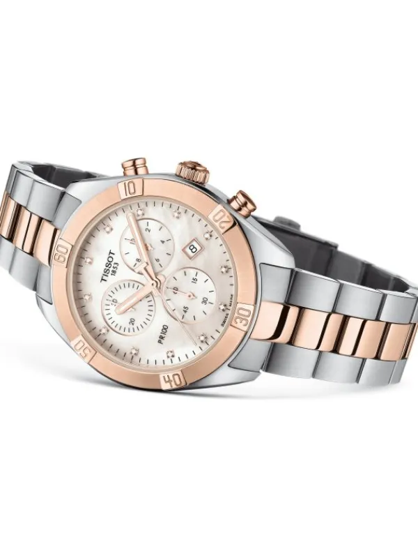 TISSOT Damenuhren-PR100 Quartz, Lady, Chrono, rosé, Diamanten T101.917.22.116.00