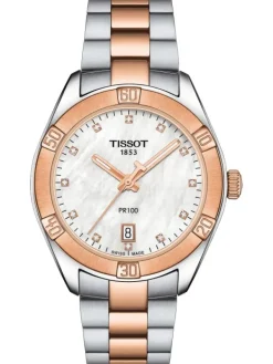 TISSOT Damenuhren-PR100 Quartz, SPORT CHIC LADY, bicolor T101.910.22.116.00