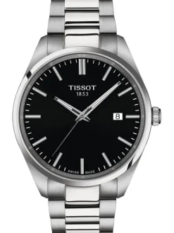TISSOT Herrenuhren-PR100 Schwarz Stahl mit Metallband T150.410.11.051.00