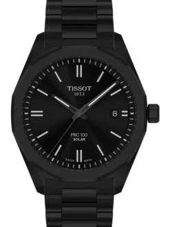 TISSOT Herrenuhren-PRC 100 Solar Quarz 39mm Schwarz Gliederband T151.422.33.051.00
