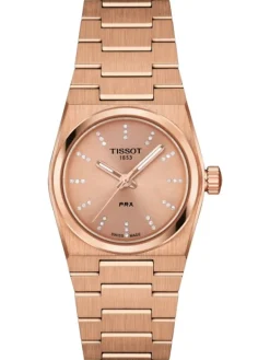 TISSOT Damenuhren-PRX Damen Quarz 25mm Diamant roségoldf. T137.010.33.506.00