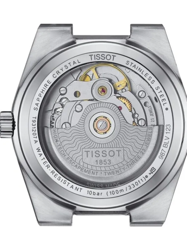 TISSOT Damenuhren-PRX 35mm Powermatic 80 Stahl & 18K Goldlünette T931.207.41.111.00