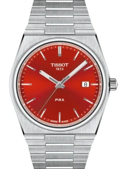 TISSOT Herrenuhren-PRX 40mm Rot T137.410.11.421.00