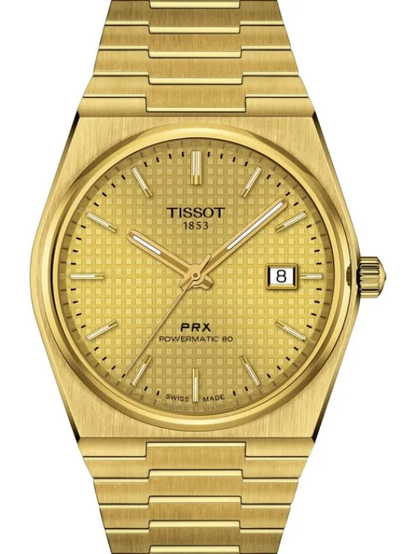 TISSOT Herrenuhren-PRX POWERMATIC 80 40mm CHAMPAGNE T137.407.33.021.00