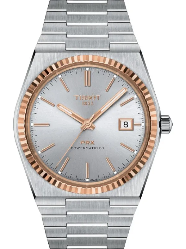 TISSOT Herrenuhren-PRX Powermatic 80 Stahl & 18K Goldlünette rose T931.407.41.031.00