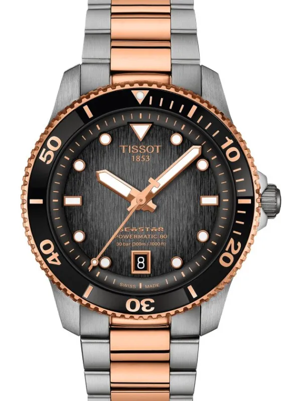 TISSOT Herrenuhren-Seastar 1000 Powermatic 80 40mm bicolor T120.807.22.051.01