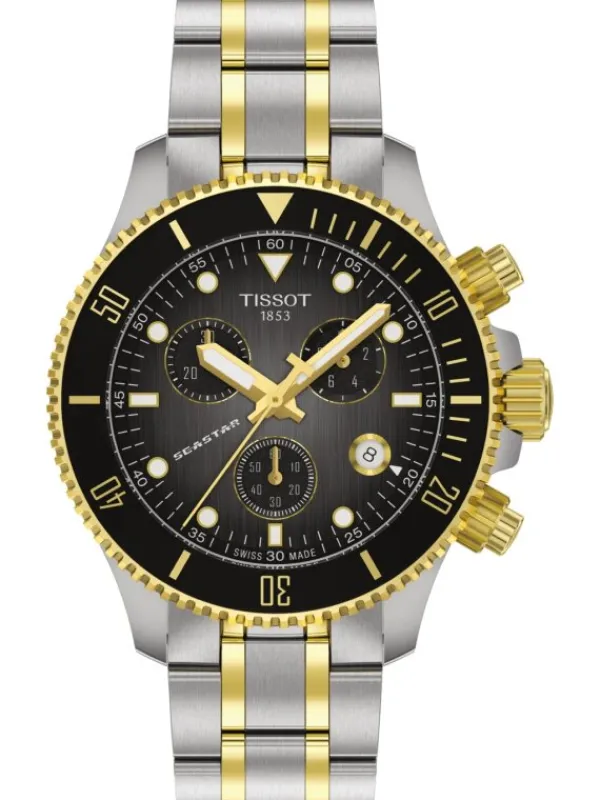 TISSOT Herrenuhren | Damenuhren-Seastar 1000 Quarz Chronograph 38 mm bicolor T120.217.22.061.00