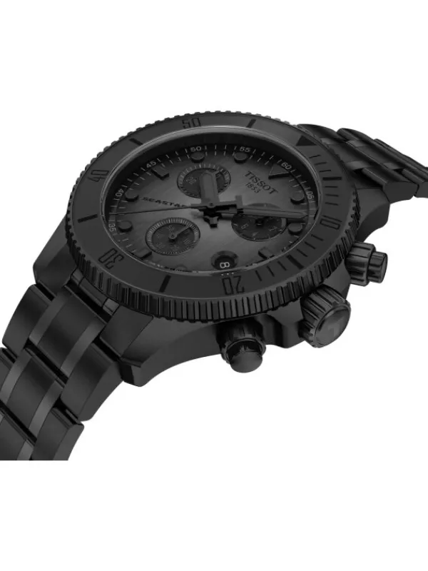 TISSOT Herrenuhren | Damenuhren-Seastar 1000 Quarz Chronograph 38 mm schwarz T120.217.33.061.00