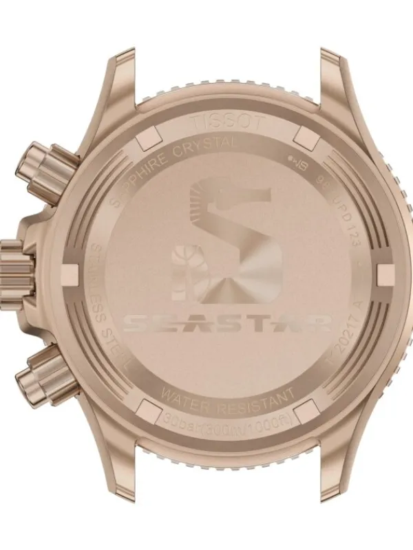 TISSOT Herrenuhren | Damenuhren-Seastar 1000 Quarz Chronograph 38 mm rosé türkis T120.217.37.041.00