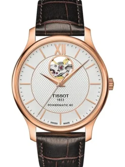 TISSOT Herrenuhren-TRADITION Powermatic 80, braun T063.907.36.038.00