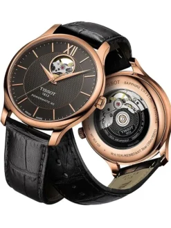 TISSOT Herrenuhren-TRADITION Powerrmatic 80, schwarz/roségoldfarben T063.907.36.068.00