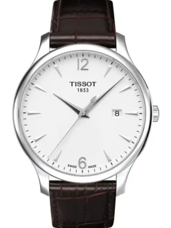 TISSOT Herrenuhren-TRADITION Quartz, STAHL/LEDERARMBAND T063.610.16.037.00