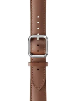 WITHINGS Uhrenarmbänder-Kalbsleder, braun, 18 mm, Schließe silbern 3700546706035