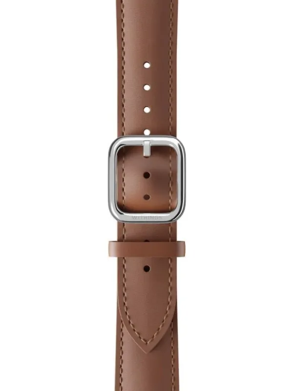 WITHINGS Uhrenarmbänder-Kalbsleder, braun, 20 mm, graue Schließe 3700546704543