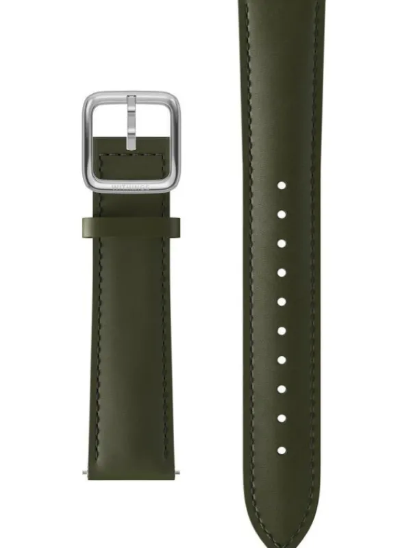 WITHINGS Uhrenarmbänder-Kalbsleder, Kaki grün, 20 mm, Schließe silbern 3700546707681