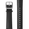 WITHINGS Uhrenarmbänder-Kalbsleder, schwarz, 20 mm, Schließe silbern 3700546702877