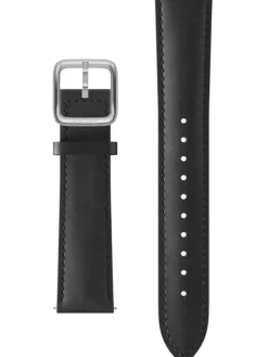 WITHINGS Uhrenarmbänder-Kalbsleder, schwarz, 20 mm, Schließe silbern 3700546702877