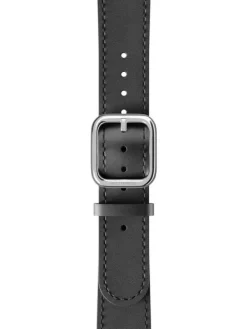 WITHINGS Uhrenarmbänder | Zubehör-Kalbsleder, schwarz, 18 mm, Schließe silbern 3700546703317