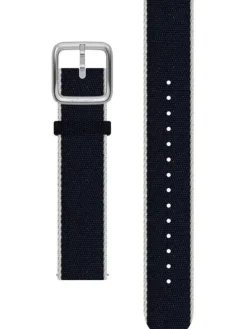 WITHINGS Uhrenarmbänder-PET Recycled, blau/weiß, 18 mm, Schließe silbern 3700546706585