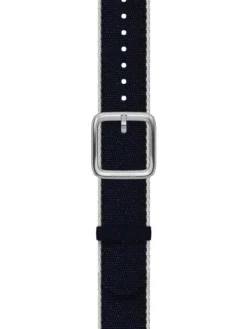 WITHINGS Uhrenarmbänder-PET Recycled, blau/weiß, 20 mm, Schließe silbern 3700546706592