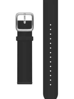 WITHINGS Uhrenarmbänder-Premium Silikon, schwarz, 20 mm, Schließe silbern 3700546706783
