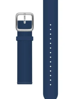 WITHINGS Uhrenarmbänder-Premium Silikon, dunkel blau, 18 mm, Schließe silbern 3700546707186