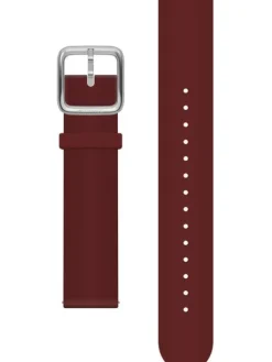 WITHINGS Uhrenarmbänder-Premium Silikon, burgund, 18 mm, Schließe silbern 3700546707223