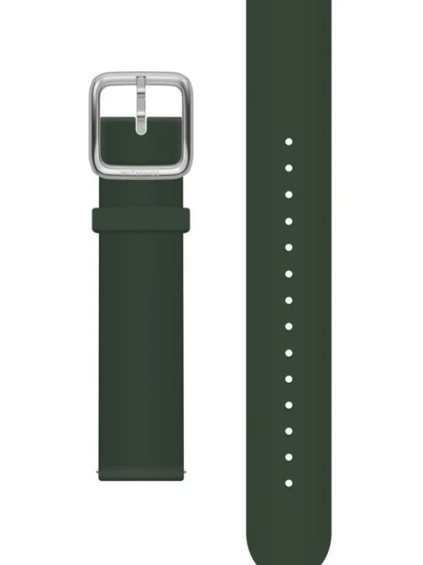 WITHINGS Uhrenarmbänder-Premium Silikon, grün, 20 mm, Schließe silbern 3700546707216