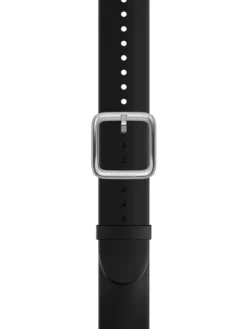 WITHINGS Uhrenarmbänder-Premium Silikon, schwarz, 20 mm, Schließe silbern 3700546706783
