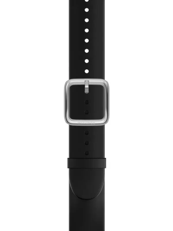 WITHINGS Uhrenarmbänder-Premium Silikon, schwarz, 20 mm, Schließe silbern 3700546706783