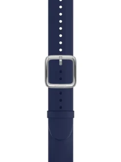 WITHINGS Uhrenarmbänder-Premium Silikon, dunkel blau, 18 mm, Schließe silbern 3700546707186