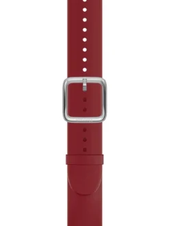 WITHINGS Uhrenarmbänder-Premium Silikon, burgund, 18 mm, Schließe silbern 3700546707223