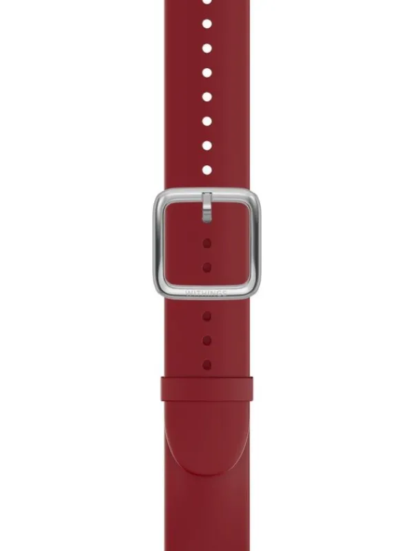 WITHINGS Uhrenarmbänder-Premium Silikon, burgund, 18 mm, Schließe silbern 3700546707223