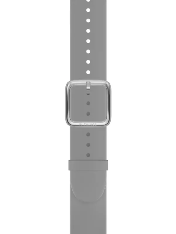 WITHINGS Uhrenarmbänder-Premium Silikon, grau, 18 mm, Schließe silbern 3700546707162