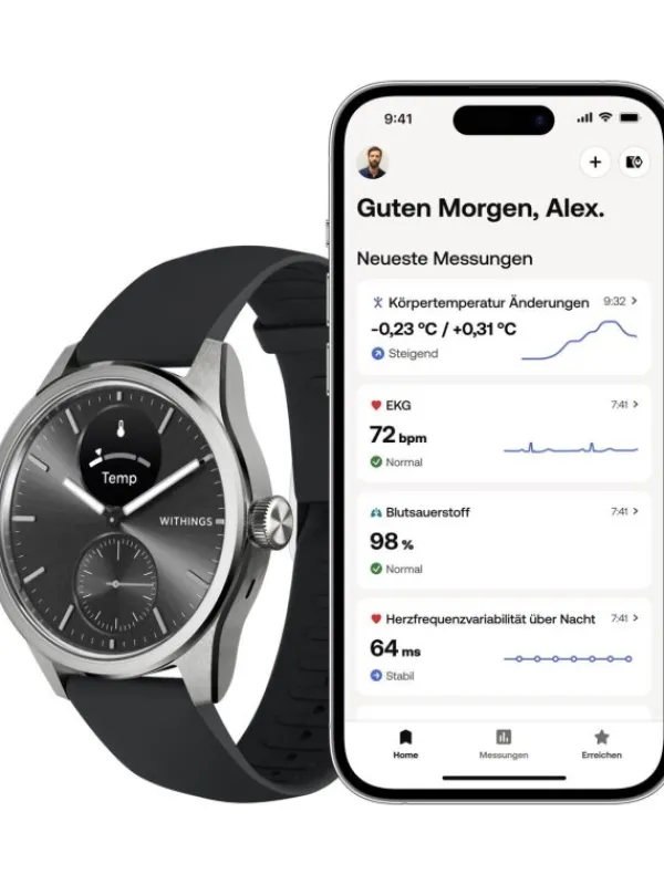 WITHINGS Damenuhren | Herrenuhren-Scanwatch 2 42mm - Black HWA10-model 4-All-Int