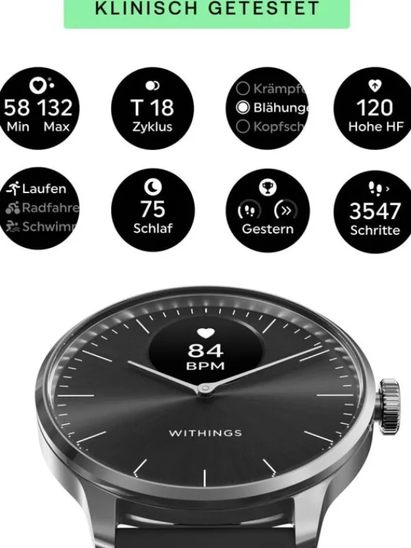 WITHINGS Smartwatches | Damenuhren-Scanwatch Light - Black 37mm HWA11-model 5-All-Int