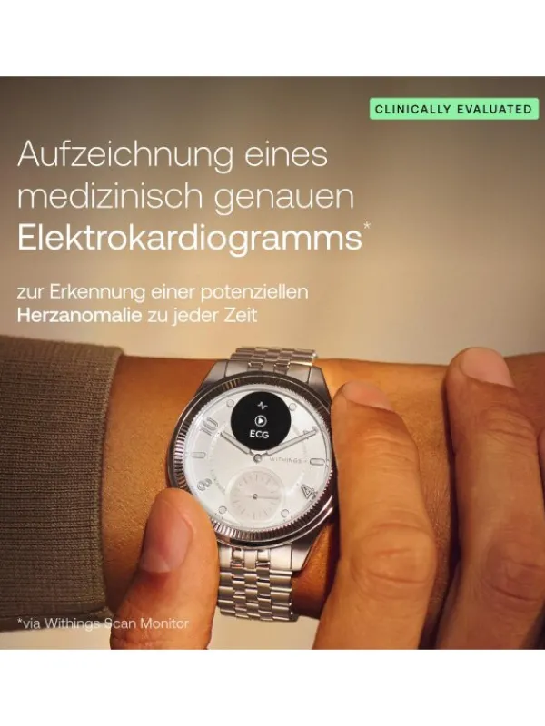 WITHINGS Smartwatches | Damenuhren-Scanwatch Nova Brilliant 39mm - silver HWA10-MODEL 10-ALL
