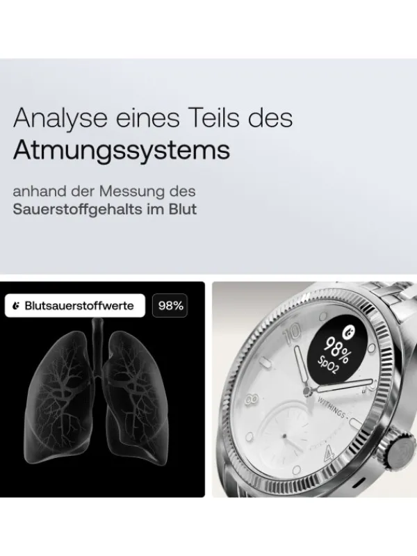 WITHINGS Smartwatches | Damenuhren-Scanwatch Nova Brilliant 39mm - silver HWA10-MODEL 10-ALL