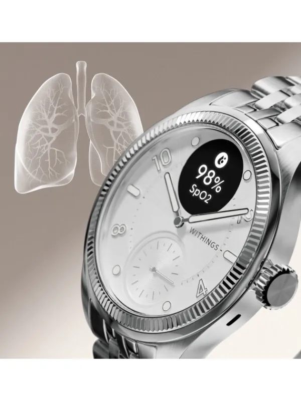WITHINGS Smartwatches | Damenuhren-Scanwatch Nova Brilliant 39mm - silver HWA10-MODEL 10-ALL